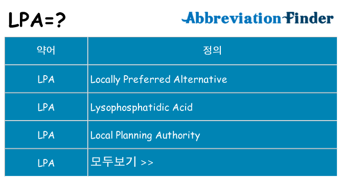 lpa 대 한 무엇을 서가