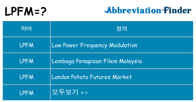 lpfm 대 한 무엇을 서가