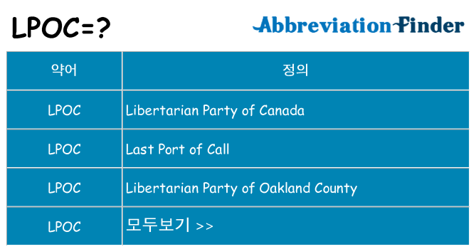 lpoc 대 한 무엇을 서가