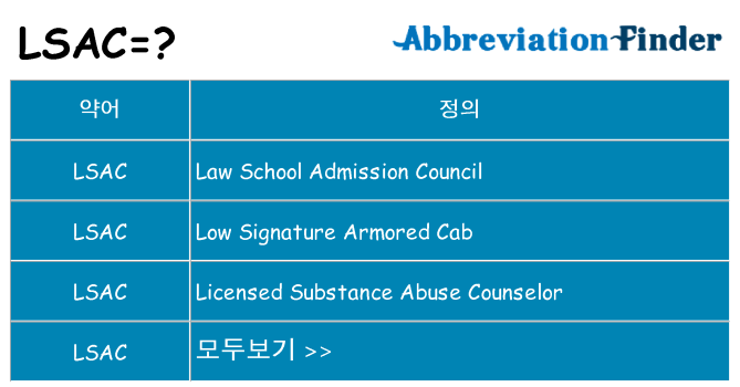 lsac 대 한 무엇을 서가