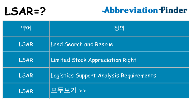 lsar 대 한 무엇을 서가