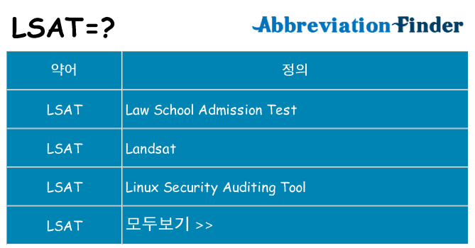 lsat 대 한 무엇을 서가