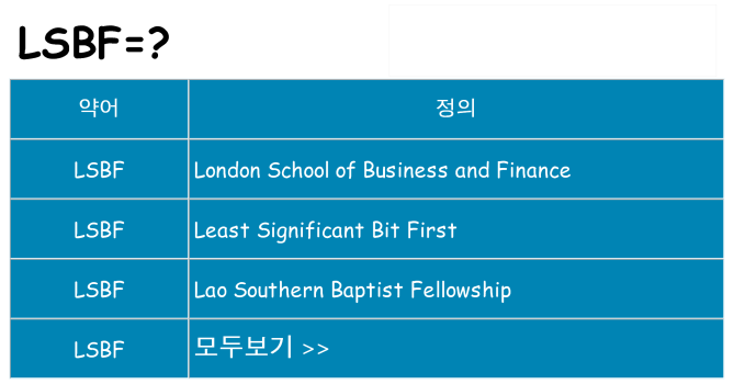lsbf 대 한 무엇을 서가