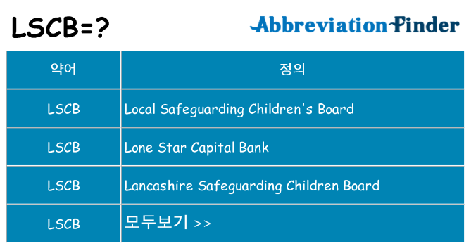 lscb 대 한 무엇을 서가