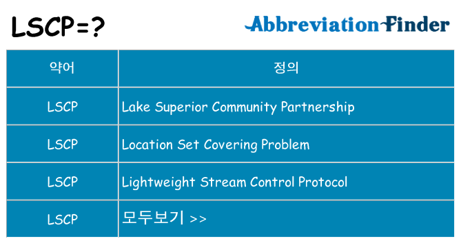 lscp 대 한 무엇을 서가