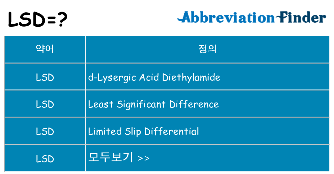 lsd 대 한 무엇을 서가