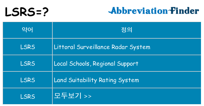 lsrs 대 한 무엇을 서가