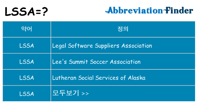 lssa 대 한 무엇을 서가
