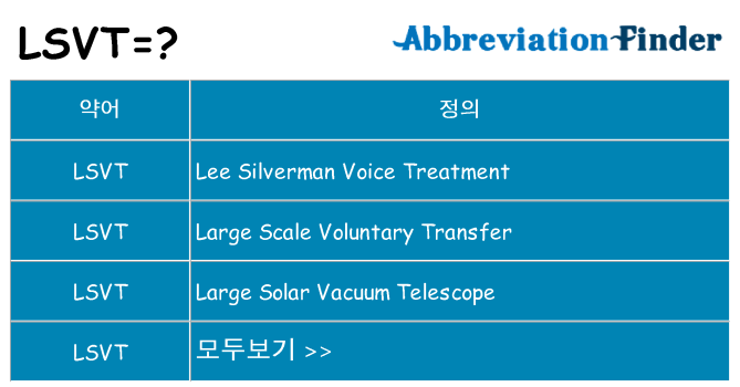 lsvt 대 한 무엇을 서가