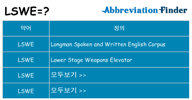 lswe 대 한 무엇을 서가