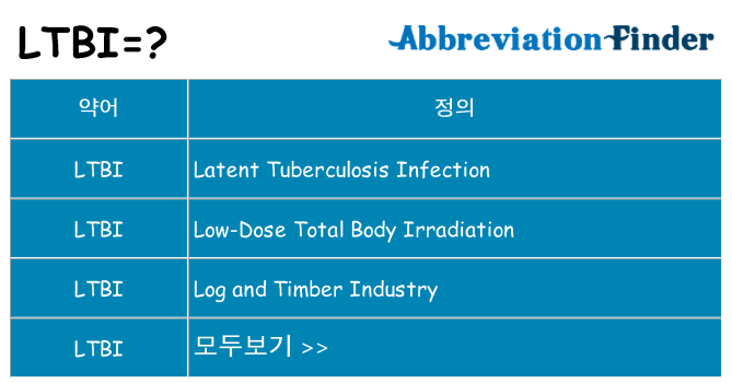 ltbi 대 한 무엇을 서가