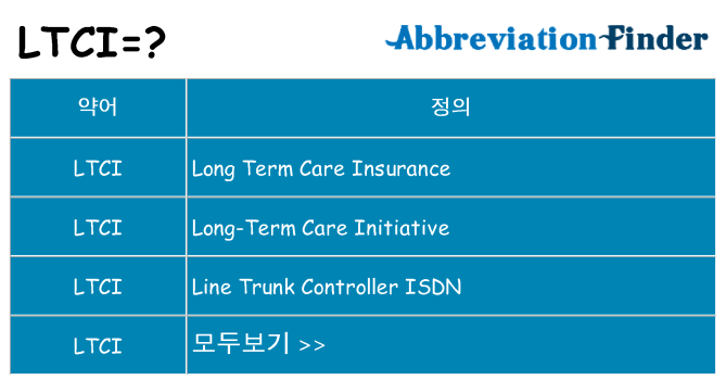 ltci 대 한 무엇을 서가