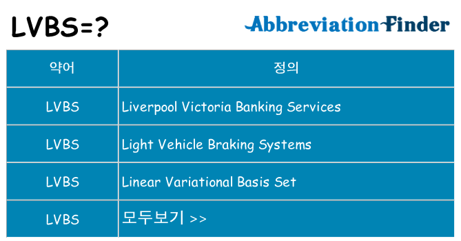 lvbs 대 한 무엇을 서가