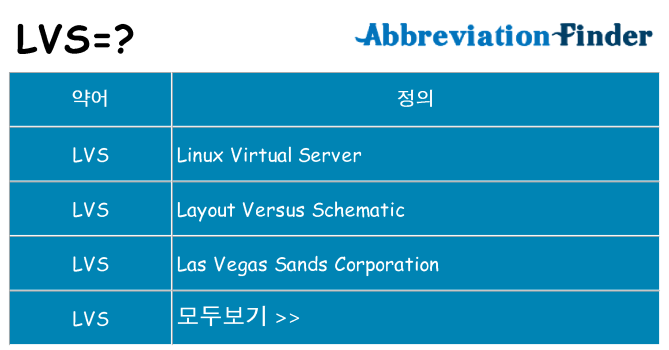 lvs 대 한 무엇을 서가