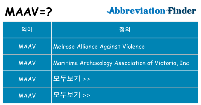 maav 대 한 무엇을 서가
