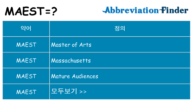 maest 대 한 무엇을 서가