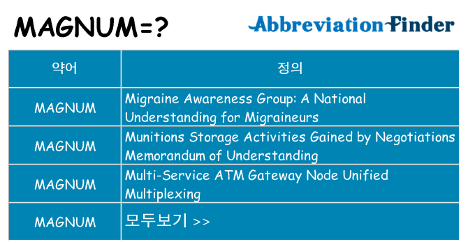 magnum 대 한 무엇을 서가