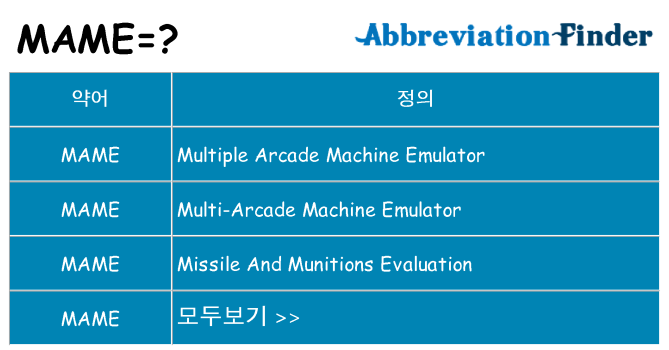 mame 대 한 무엇을 서가