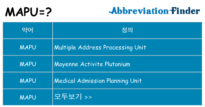 mapu 대 한 무엇을 서가
