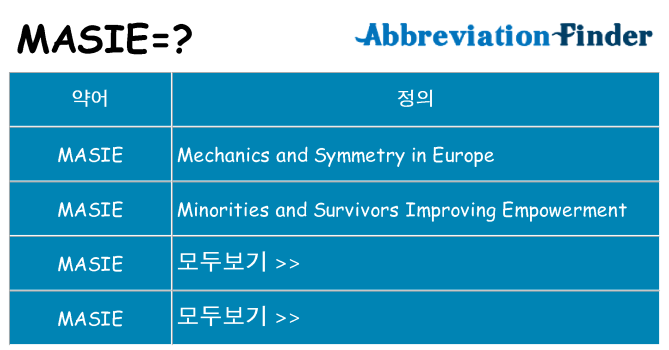 masie 대 한 무엇을 서가