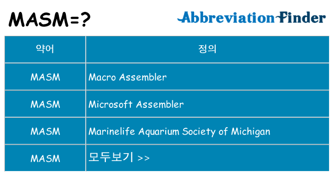masm 대 한 무엇을 서가