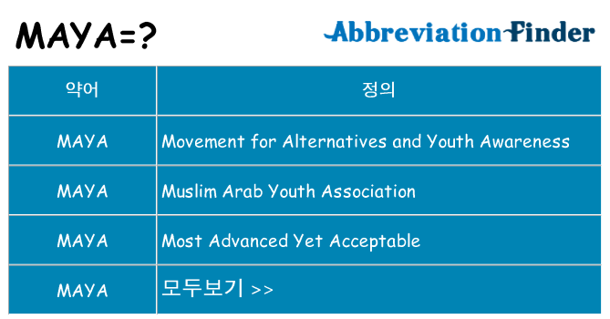 maya 대 한 무엇을 서가