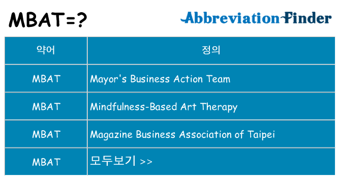 mbat 대 한 무엇을 서가