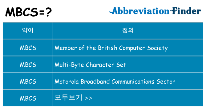 mbcs 대 한 무엇을 서가
