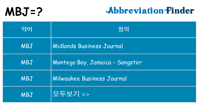 mbj 대 한 무엇을 서가