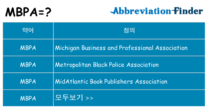 mbpa 대 한 무엇을 서가