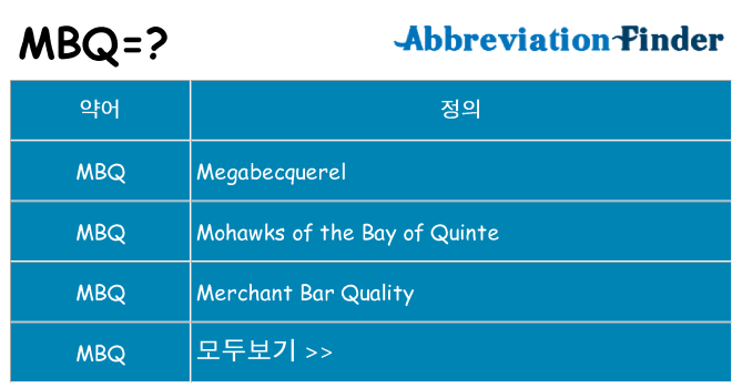 mbq 대 한 무엇을 서가