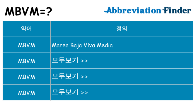 mbvm 대 한 무엇을 서가