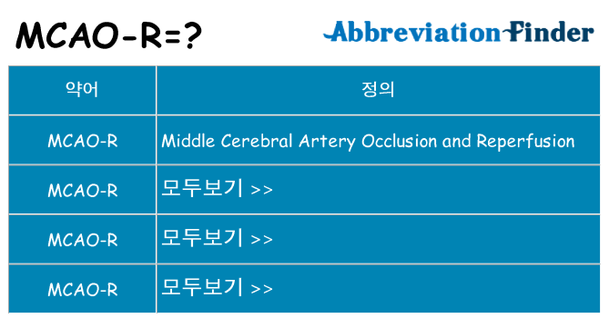 mcao-r 대 한 무엇을 서가