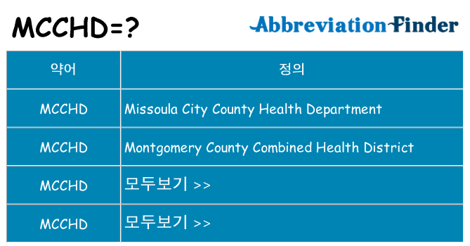 mcchd 대 한 무엇을 서가