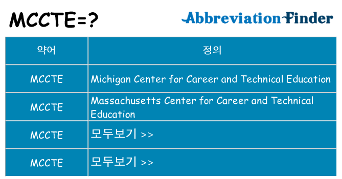 mccte 대 한 무엇을 서가