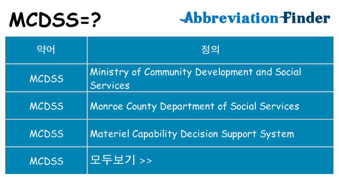 mcdss 대 한 무엇을 서가