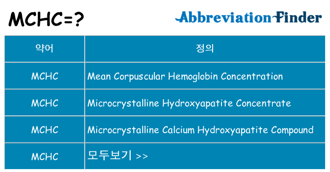 mchc 대 한 무엇을 서가