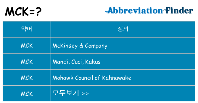 mck 대 한 무엇을 서가