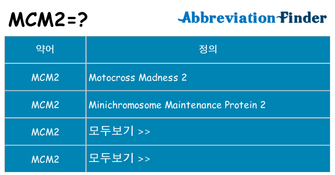 mcm2 대 한 무엇을 서가