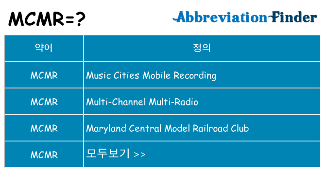 mcmr 대 한 무엇을 서가