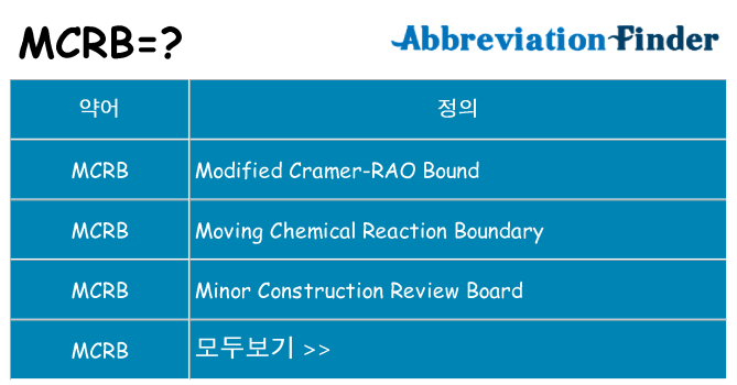 mcrb 대 한 무엇을 서가