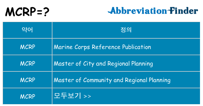 mcrp 대 한 무엇을 서가