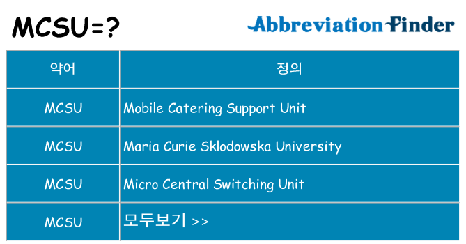 mcsu 대 한 무엇을 서가
