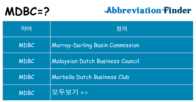 mdbc 대 한 무엇을 서가