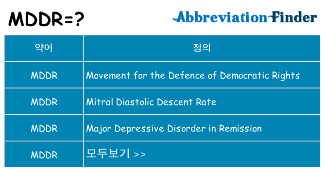 mddr 대 한 무엇을 서가
