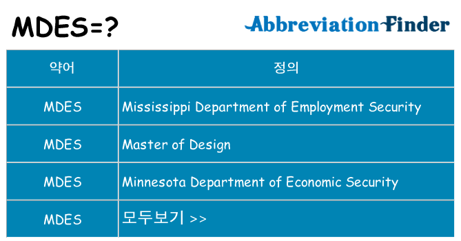 mdes 대 한 무엇을 서가