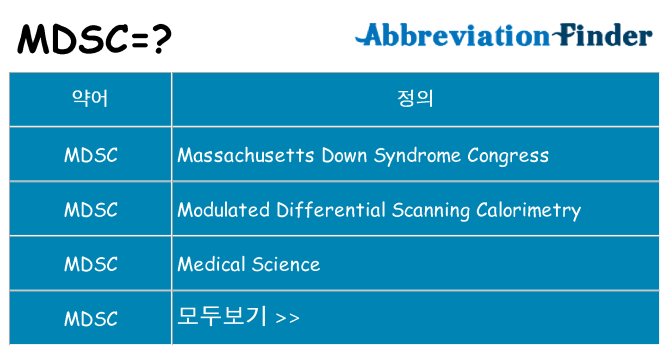mdsc 대 한 무엇을 서가