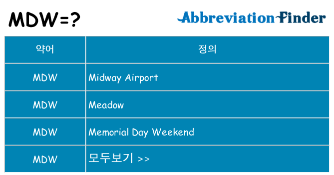 mdw 대 한 무엇을 서가