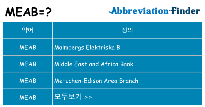 meab 대 한 무엇을 서가