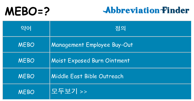 mebo 대 한 무엇을 서가